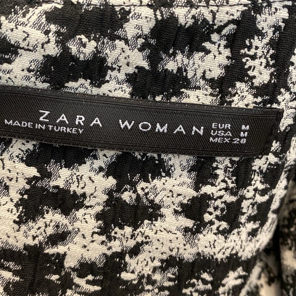 Zara Woman Houndstooth Flutter Sleeve Mini Dress - Picture 12 of 15